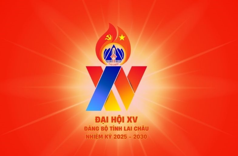 LOGO ĐẠI HỘI : BIỂU TRƯNG CHO TINH THẦN ĐOÀN KẾT VÀ KHÁT VỌNG PHÁT TRIỂN CỦA ĐẢNG BỘ VÀ NHÂN DÂN CÁC DÂN TỘC TỈNH LAI CHÂU
